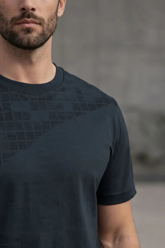 Eternity Premium Men's Grid Check Tee Shirt